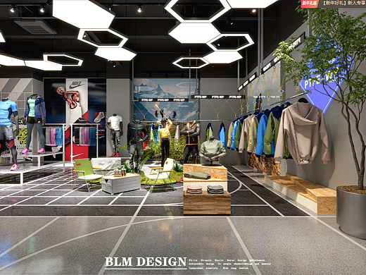 白龙马效果图-Nike服装店