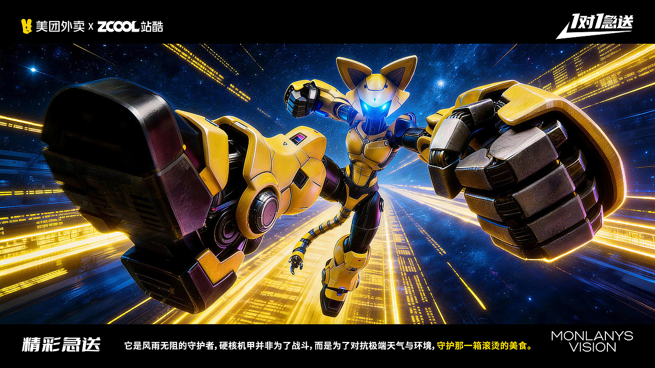 除了恋爱，外卖也要一对一 | 美团外卖1对1急送（图ZNDAyMDU5NTMy） - AI作品 - 站酷设计师三明治Shiewich原创素材 - 站酷ZCOOL