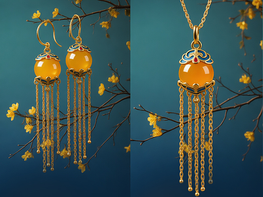 鎏金·凝玉系列首饰设计-AI