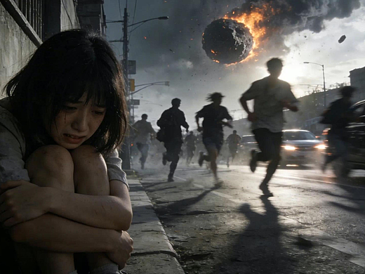 1、当“陨石即将撞击地球”《终极社恐福音》