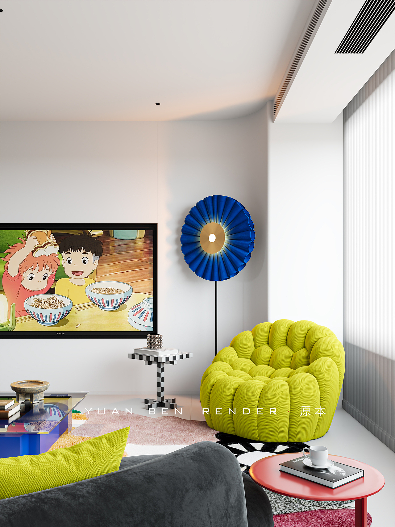 五彩斑斓的公区渲染（图ZNDAyMDY3ODky） - 家装设计 - 站酷设计师原本一效果图表现原创素材 - 站酷ZCOOL