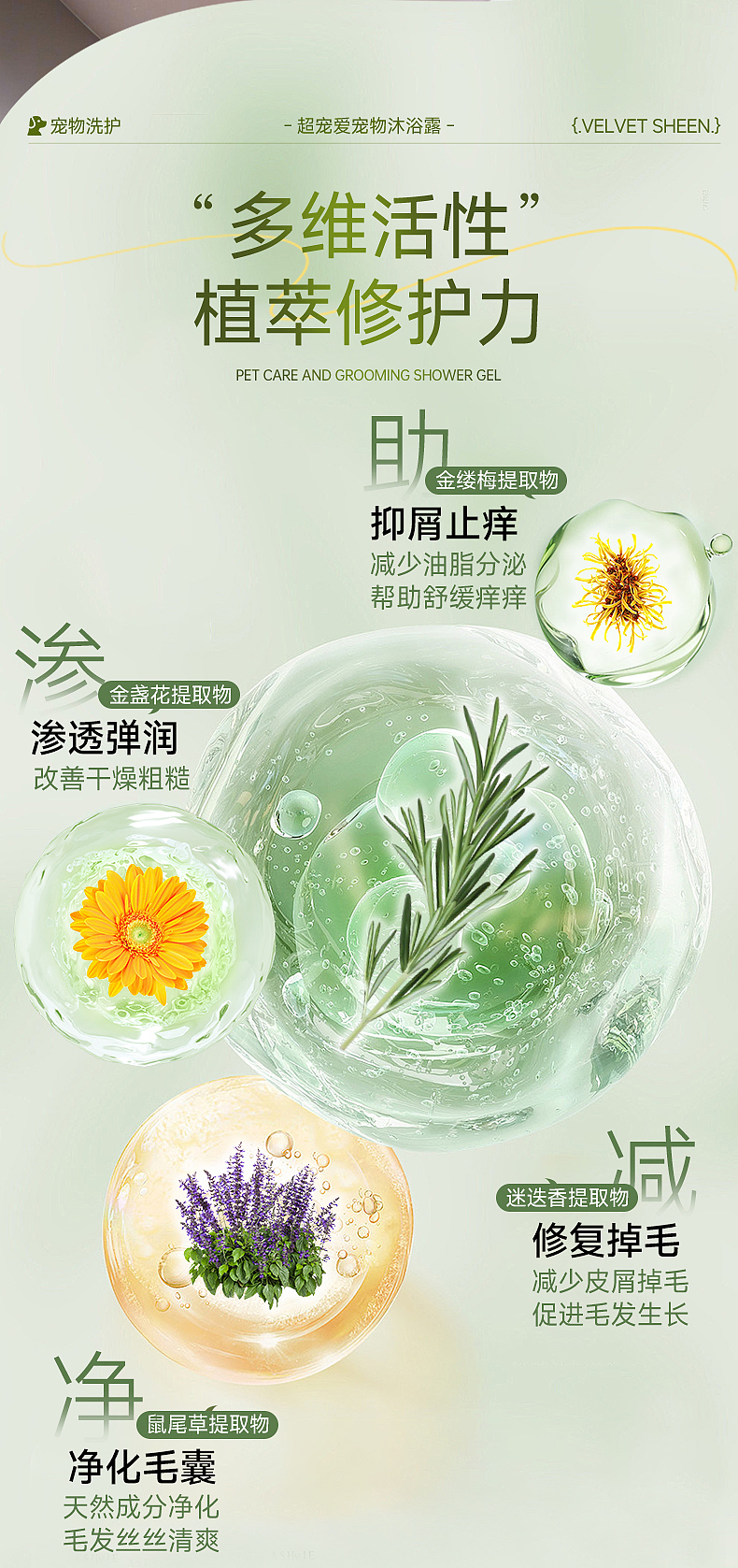 宠物沐浴露详情页设计（图ZNDAyMDc2NzY0） - 电商 - 站酷设计师灵犀电商视觉原创素材 - 站酷ZCOOL