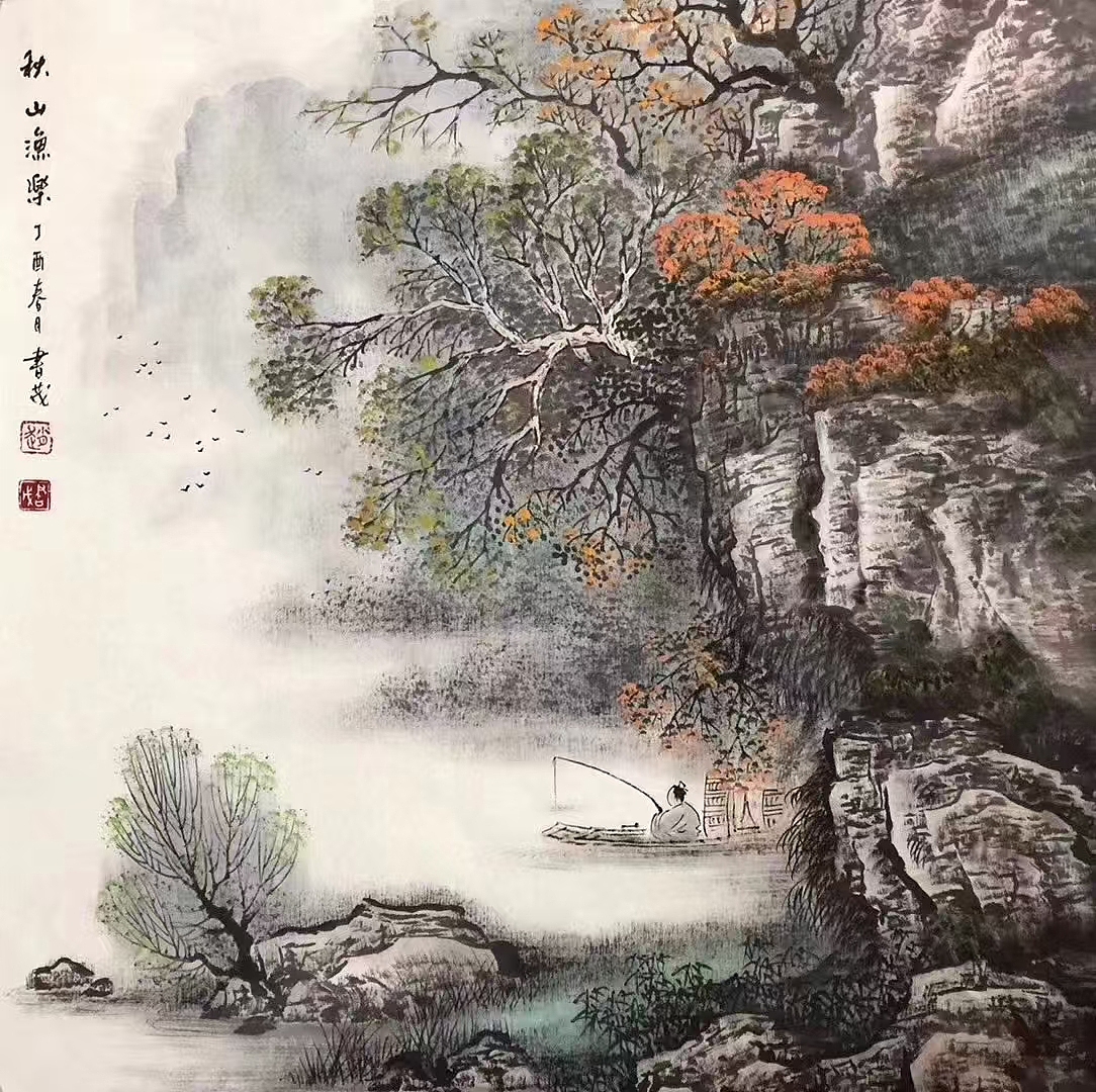 赵书茂老师，斗方山水画作品（图ZNDAyMDgyMTY4） - 绘画 - 站酷设计师赵书茂山水国画原创素材 - 站酷ZCOOL