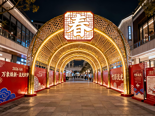 商业街区春节氛围如何出圈？云南昆明南宁海南海口美陈设计公司盘点  