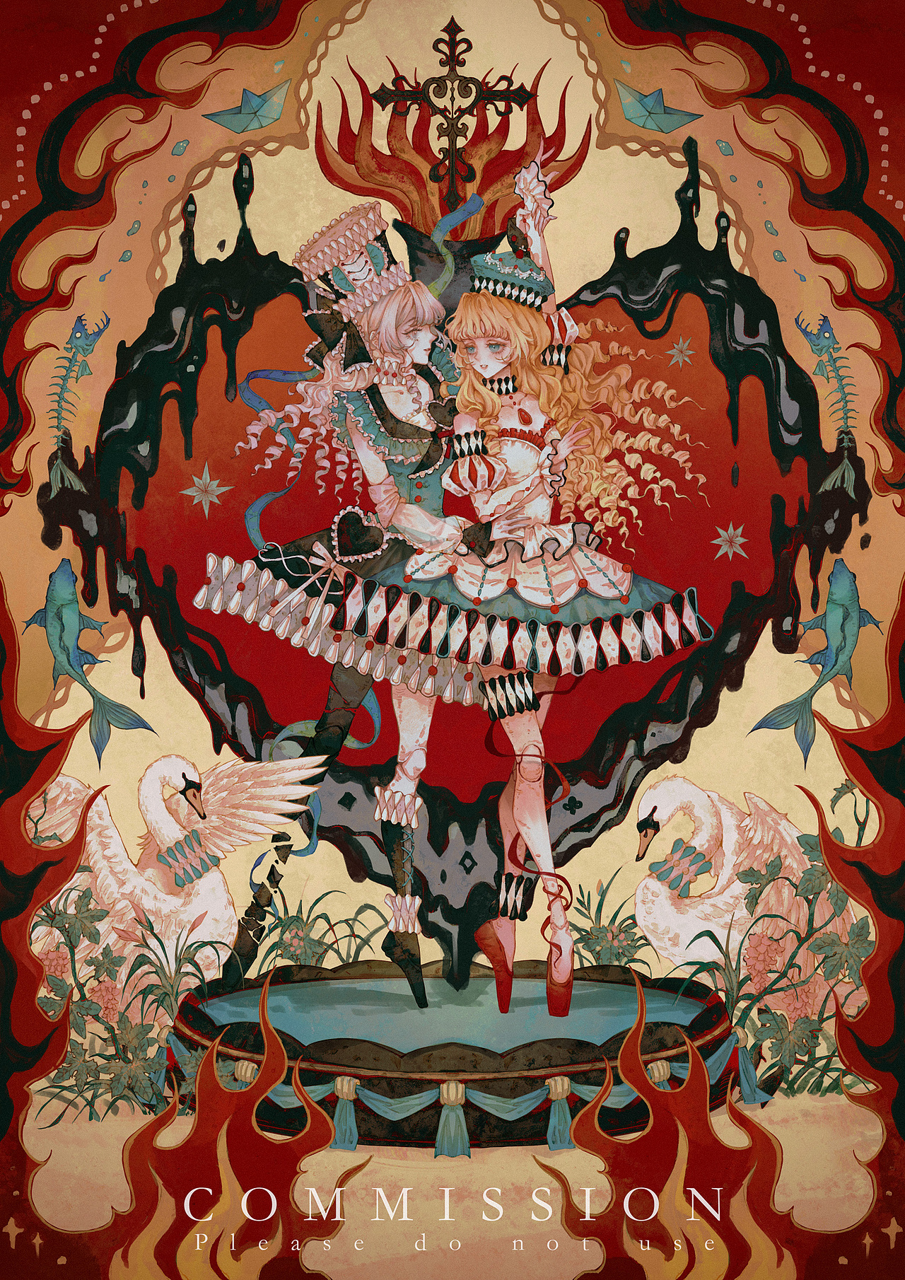 芭蕾人偶复古风插画（图ZNDAyMDg5NDg0） - 商业插画 - 站酷设计师罗德KARAS原创素材 - 站酷ZCOOL