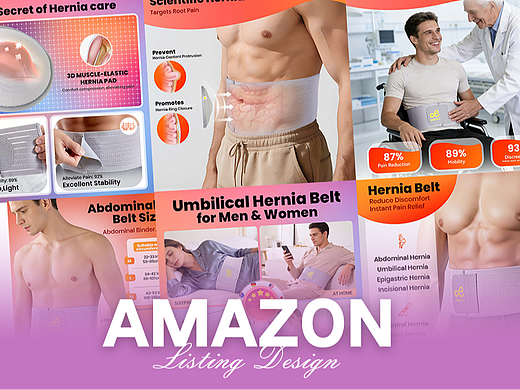 美容与个护 疝气带-Amazon亚马逊主副图A+设计案例
