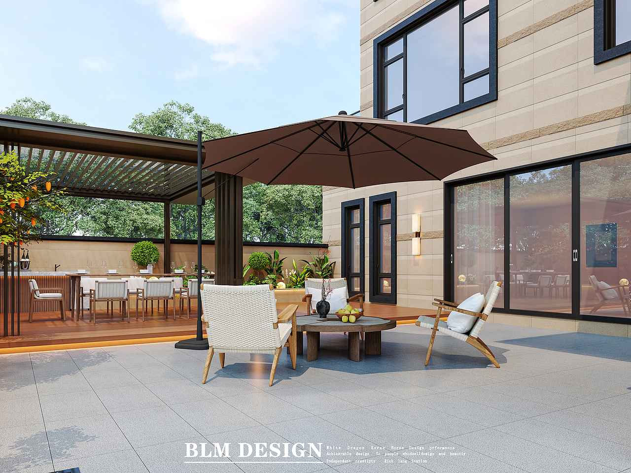 建筑外立面花园（图ZNDAyMDkzOTI4） - 家装设计 - 站酷设计师白龙马效果图露露原创素材 - 站酷ZCOOL