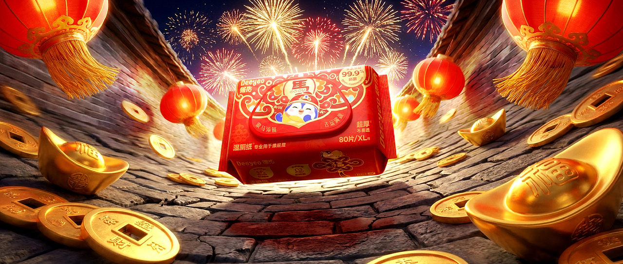 Ai赋能德佑新年款湿厕纸场景（图ZNDAyMDk2MTA0） - 产品 - 站酷设计师SHTian原创素材 - 站酷ZCOOL