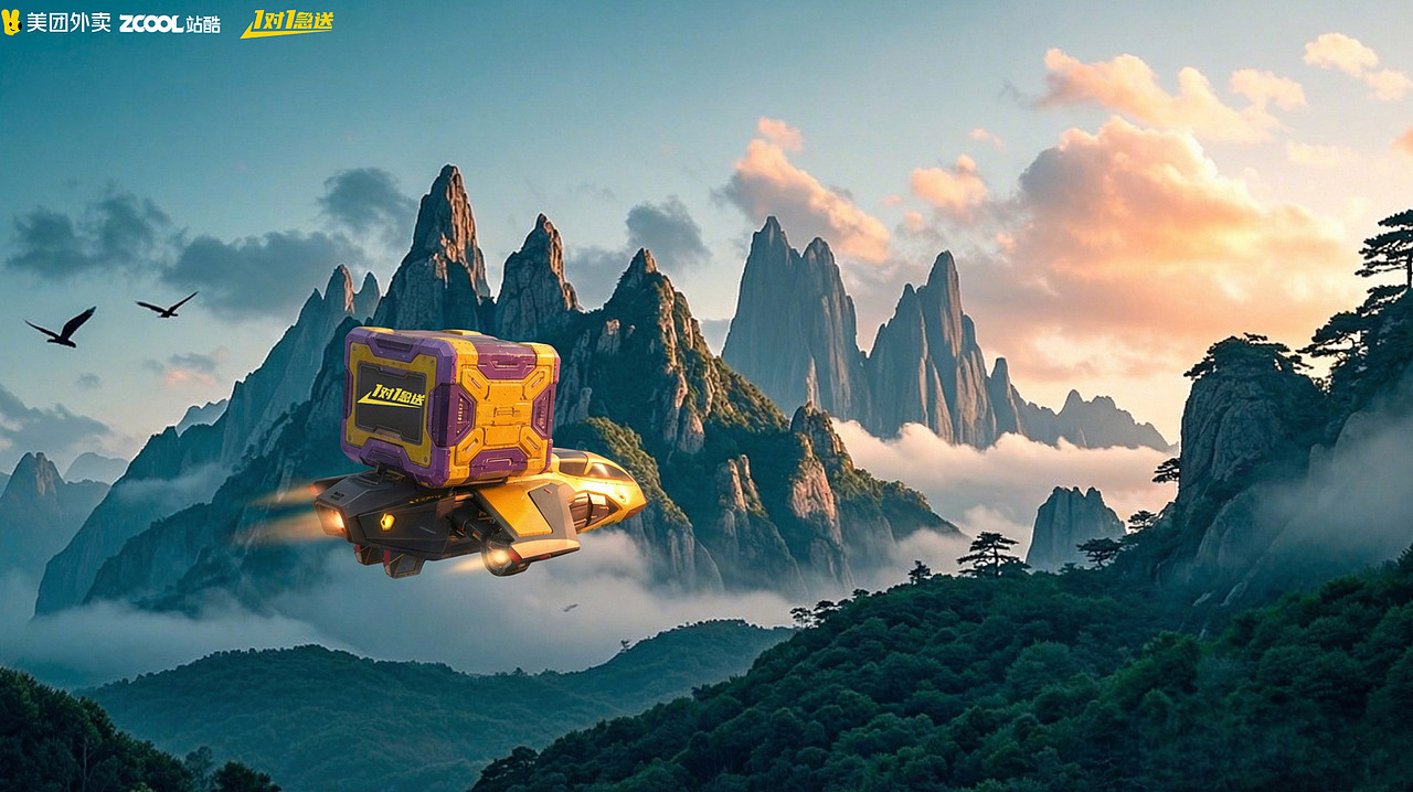 美团1对1急送 爱你老己（图ZNDAyMTAwNDg0） - AI作品 - 站酷设计师Hao想趣玩原创素材 - 站酷ZCOOL