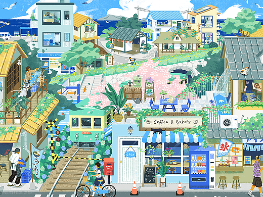 镰仓午后｜造景贴纸插画 X 天空岛