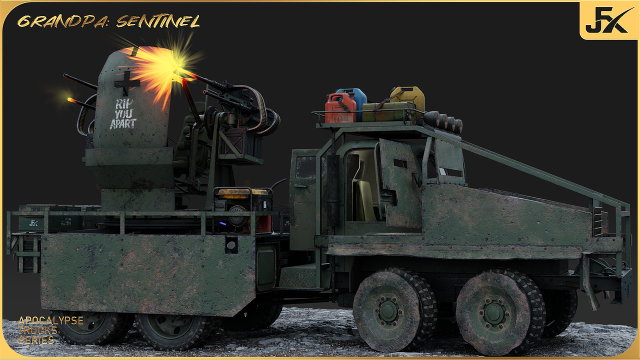 Blender｜Grandpa末日卡车系列｜Grandpa：Sentinel（图ZNDAyMTE2Mjc2） - 机械/交通 - 站酷设计师动画肝帝原创素材 - 站酷ZCOOL