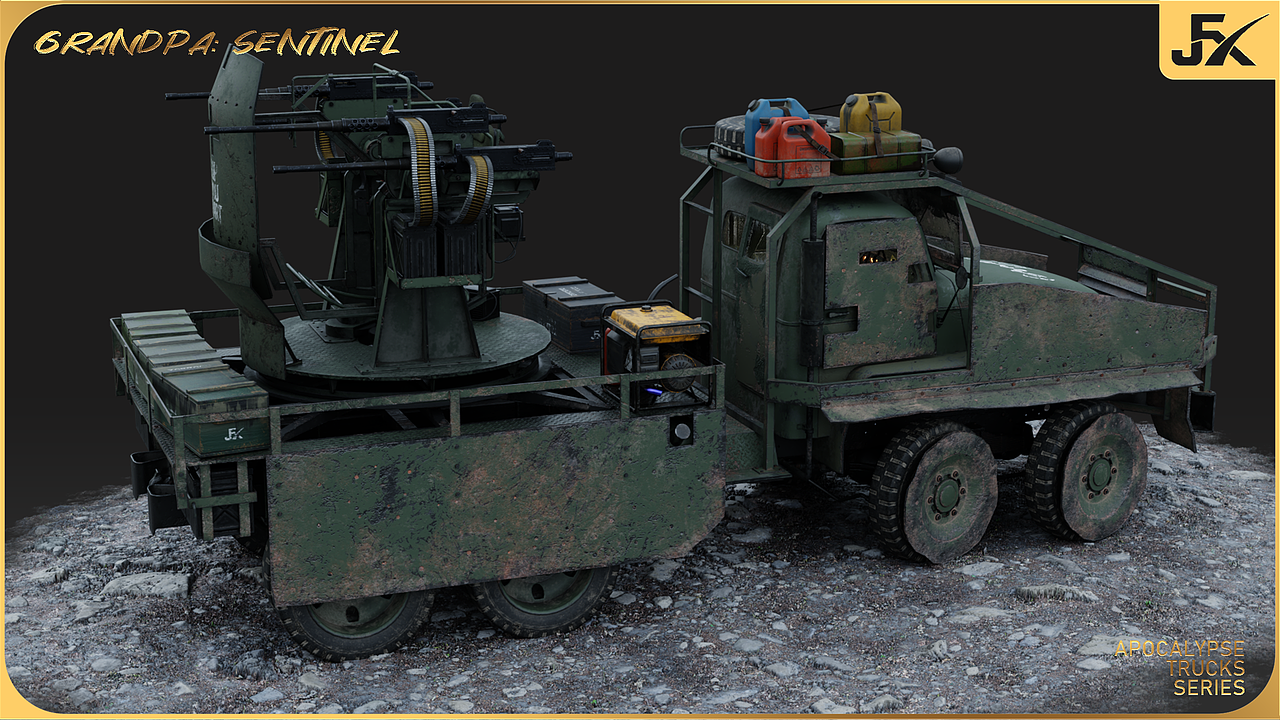 Blender｜Grandpa末日卡车系列｜Grandpa：Sentinel（图ZNDAyMTE2MzIw） - 机械/交通 - 站酷设计师动画肝帝原创素材 - 站酷ZCOOL