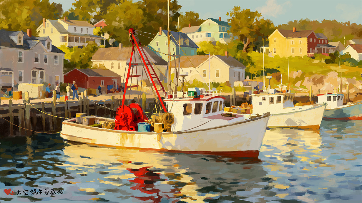 一组油画风场景练习（图ZNDAyMTI2MzI0） - 艺术插画 - 站酷设计师太空蜗牛爱画画原创素材 - 站酷ZCOOL