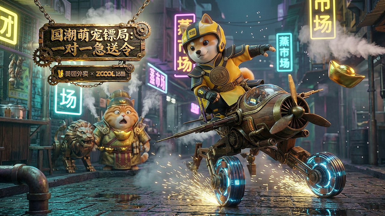 《国潮萌宠镖局:一对一急送令》(图ZNDAyMTMxMjAw) - AI作品 - 站酷设计师fendiczhu原创素材 - 站酷ZCOOL