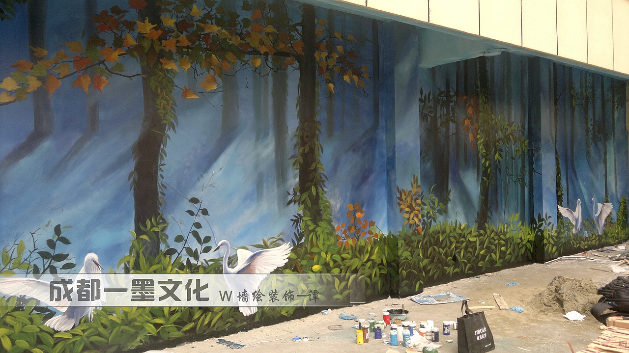 山水墙绘 风景油画（图ZNDAyMTMzNjIw） - 绘画 - 站酷设计师新农村墙绘原创素材 - 站酷ZCOOL