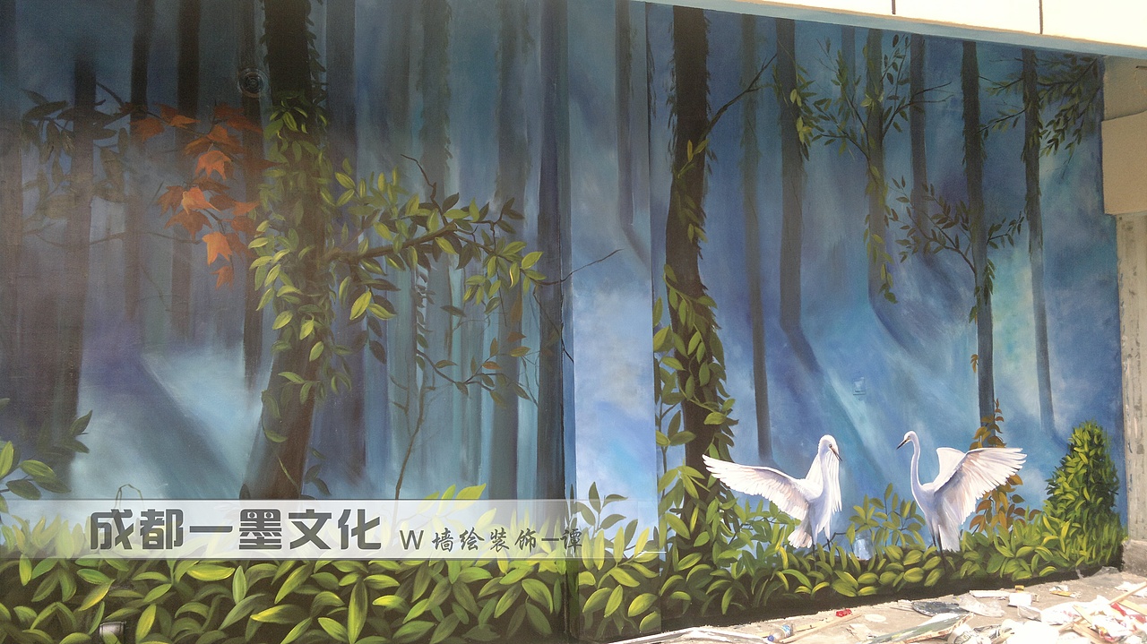 山水墙绘 风景油画（图ZNDAyMTMzNjA0） - 绘画 - 站酷设计师新农村墙绘原创素材 - 站酷ZCOOL