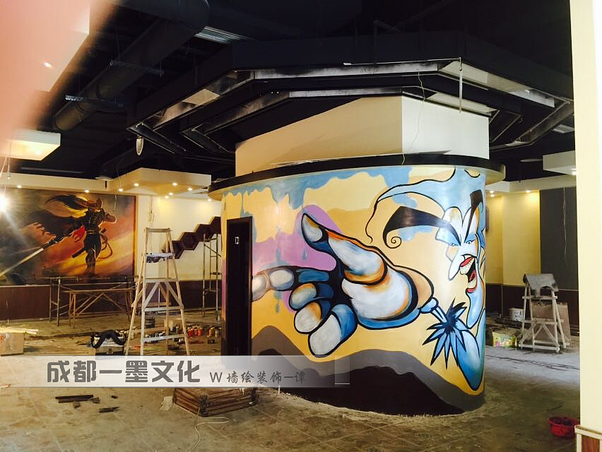 网吧墙绘，网咖墙绘（图ZNDAyMTM2MTAw） - 绘画 - 站酷设计师农村壁画原创素材 - 站酷ZCOOL