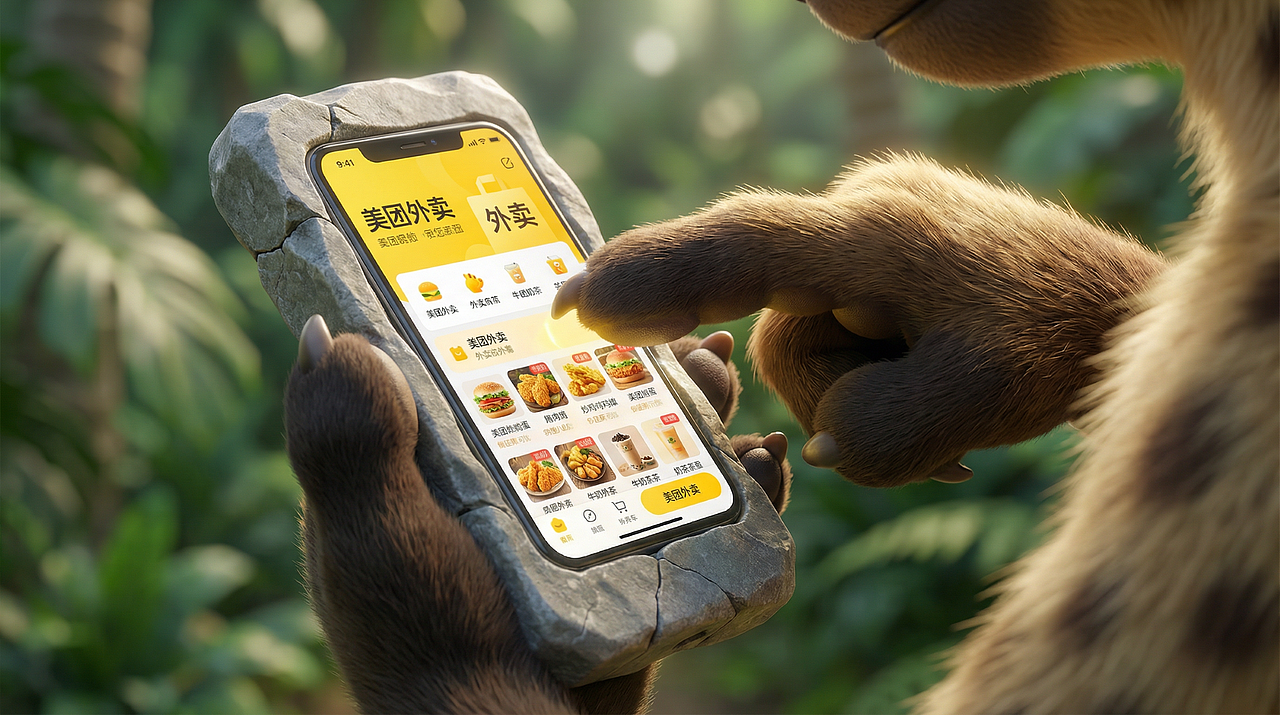 美团外卖 1 对 1 急送丨荒诞丛林，美味治愈（图ZNDAyMTM5ODIw） - AI作品 - 站酷设计师小杰AIGC原创素材 - 站酷ZCOOL