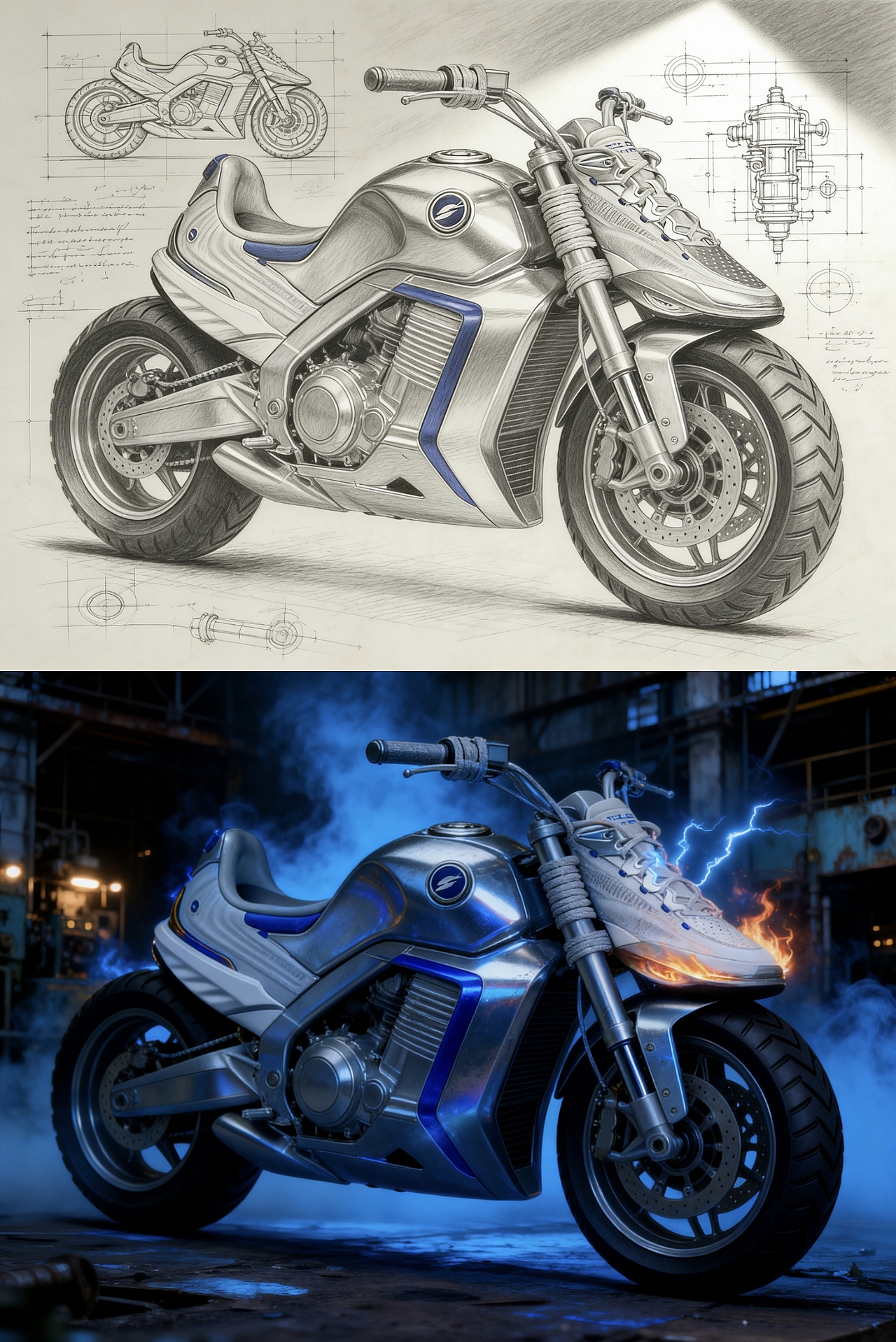 [球鞋幻形]AT双骑（图ZNDAyMTQ1MTQ4） - AI作品 - 站酷设计师小菠菜王原创素材 - 站酷ZCOOL