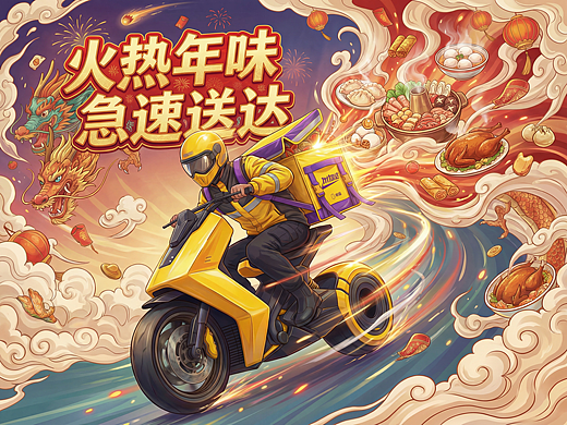美团外卖1 对 1 创作大赛｜火热年味，急速送达