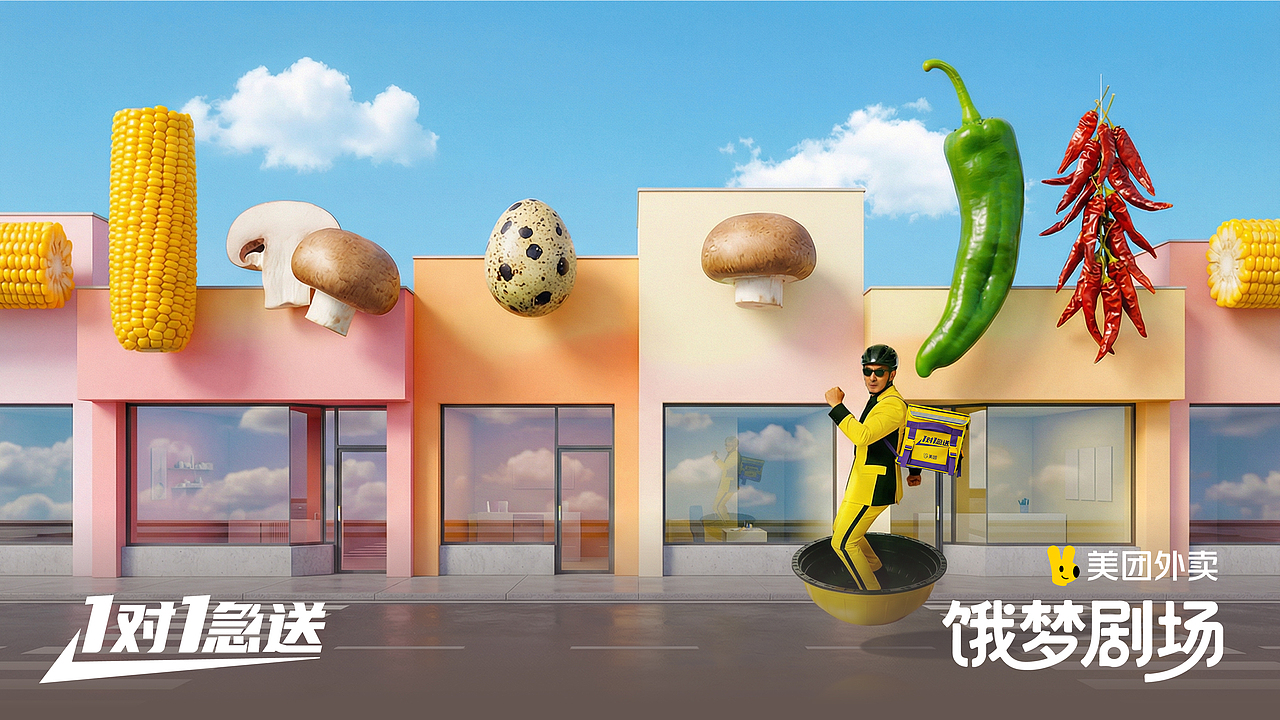 美团外卖1对1急送之「饿梦剧场」(图ZNDAyMTQ2NTky) - AI作品 - 站酷设计师发电阿曼达原创素材 - 站酷ZCOOL