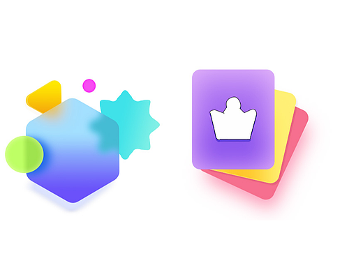 轻拟物质感渐变图标/轻拟物风格渐变金刚区图标