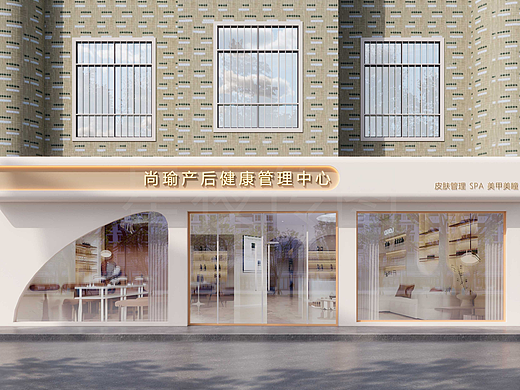 美容院门头效果图表现