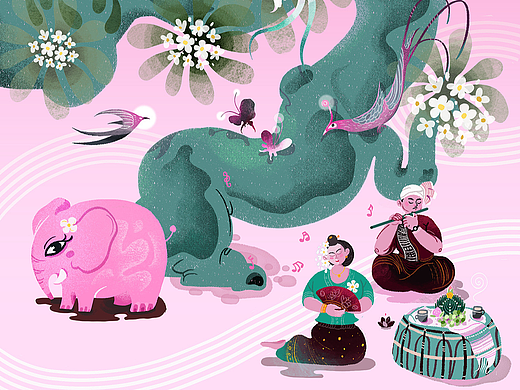 云南/西双版纳/非遗插画组图