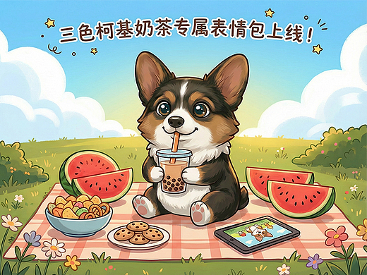 三色柯基的表情包