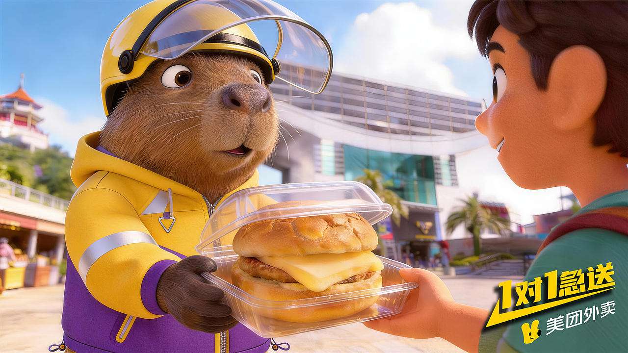 美团外卖1对1急送｜我的使命：安心送达（图ZNDAyMjE3Mzc2） - AI作品 - 站酷设计师小恩子AIGC原创素材 - 站酷ZCOOL