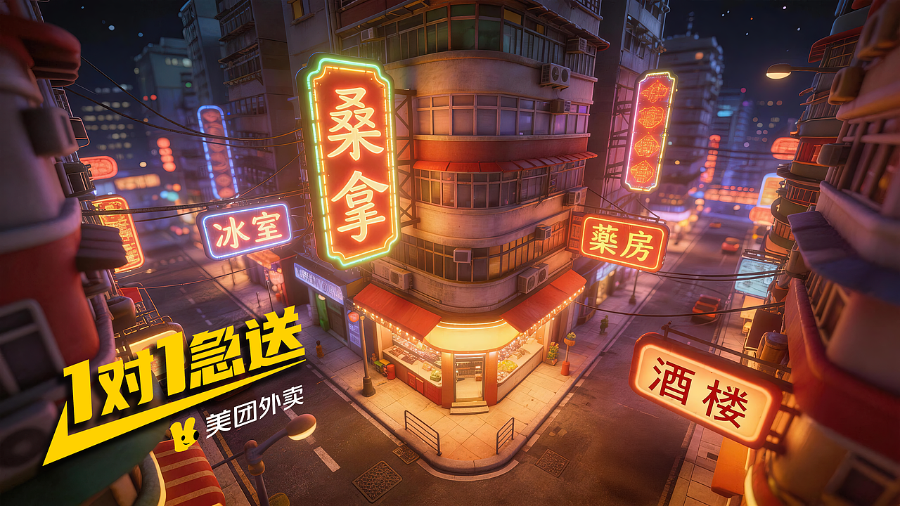 美团外卖1对1急送｜我的使命：安心送达（图ZNDAyMjE3Mzgw） - AI作品 - 站酷设计师小恩子AIGC原创素材 - 站酷ZCOOL