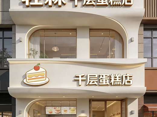 甜品店门头设计