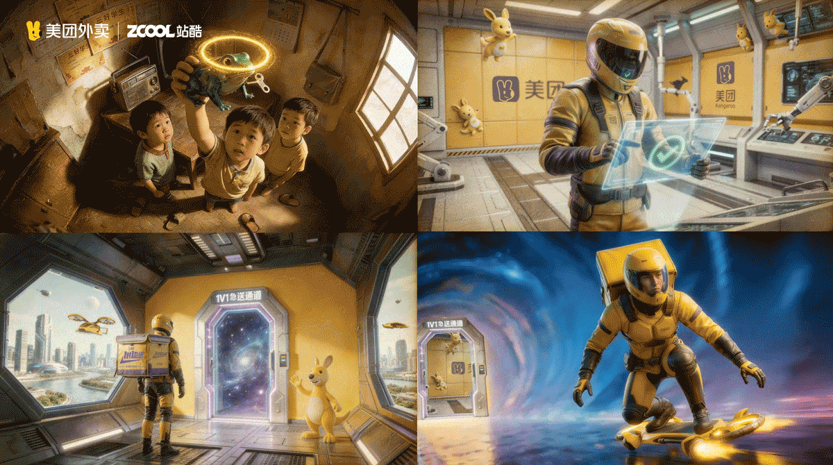 为童年，补一场圆满｜美团外卖1对1急送（图ZNDAyMjIyMTMy） - AI作品 - 站酷设计师设计狂魔画原创素材 - 站酷ZCOOL