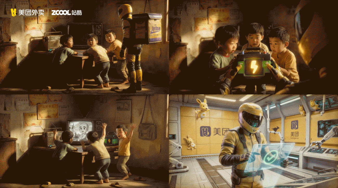 为童年，补一场圆满｜美团外卖1对1急送（图ZNDAyMjIyMTQw） - AI作品 - 站酷设计师设计狂魔画原创素材 - 站酷ZCOOL