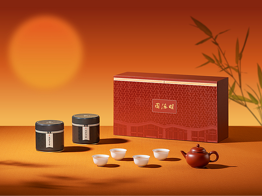 礼盒拍摄 | 明德园茶叶礼盒套装 水平壶 蜜兰香 骨瓷杯