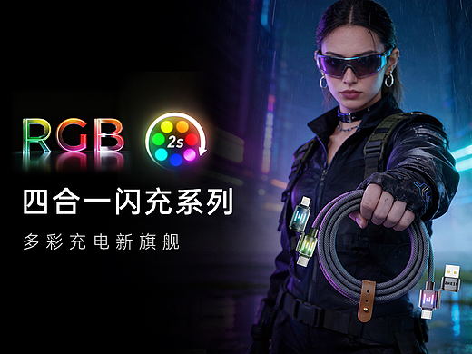 四合一闪充系列主视觉设计（RGB发光款）