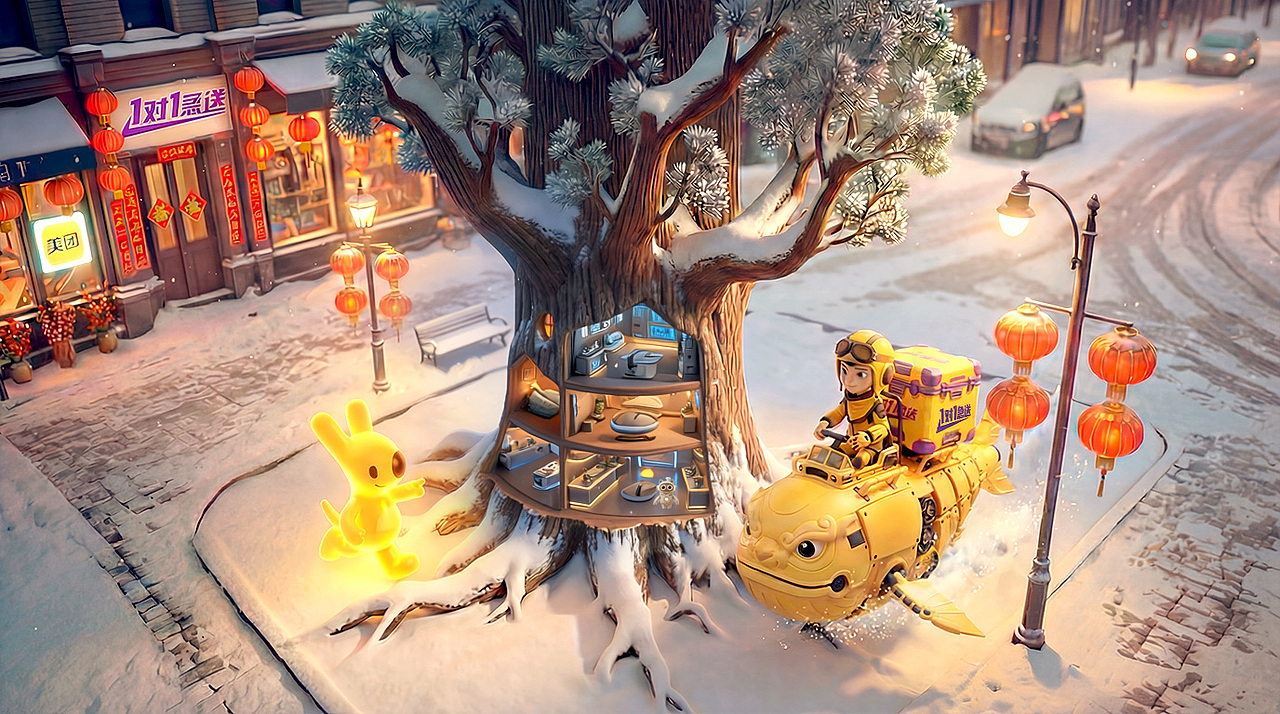 滚烫奇旅：多维星球送外卖（图ZNDAyMjM5MzUy） - AI作品 - 站酷设计师OK佩奇原创素材 - 站酷ZCOOL