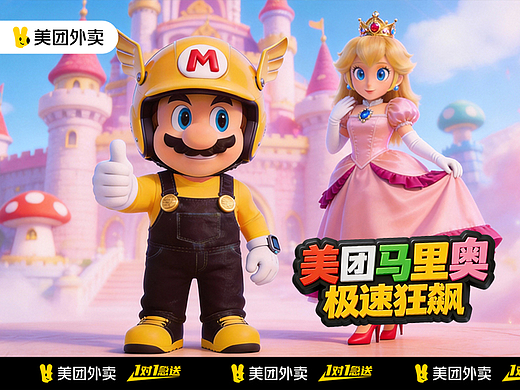 美团马里奥极速配送（个人主页-ZNzMxMTcwNzI=） - AI作品 - 站酷设计师星河AI原创素材 - 站酷ZCOOL