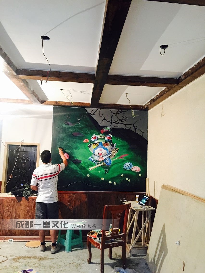 网吧墙绘，网咖装修（图ZNDAyMjQxNzAw） - 绘画 - 站酷设计师成都墙绘壁画原创素材 - 站酷ZCOOL