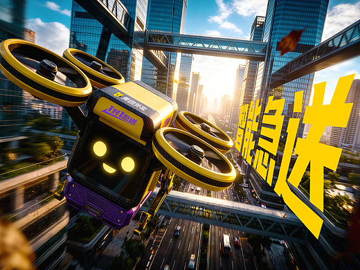 美团未来智能送餐无人机 (M-Drone 30) 畅想2030（个人主页-ZNzMxMTc1NjQ=） - AI作品 - 站酷设计师无理性原创素材 - 站酷ZCOOL