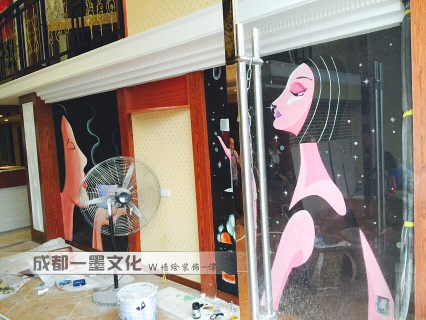 酒店墙绘，ktv墙绘（图ZNDAyMjQzNDU2） - 绘画 - 站酷设计师成都墙绘壁画原创素材 - 站酷ZCOOL