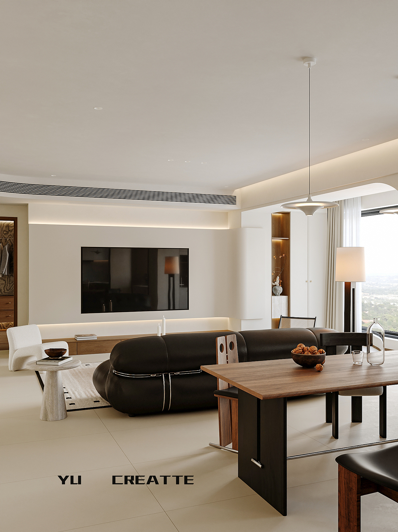 中古奶油 客餐厅 主人房 儿童房丨近期表现（图ZNDAyMjU3MTQ0） - 家装设计 - 站酷设计师嘛嘛嘛原创素材 - 站酷ZCOOL