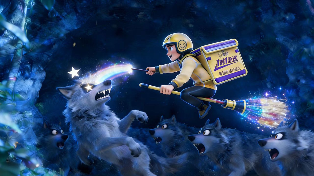 当童话反派点了美团外卖——美团外卖1 对 1 急送（图ZNDAyMjcxODk2） - AI作品 - 站酷设计师伊修原创素材 - 站酷ZCOOL