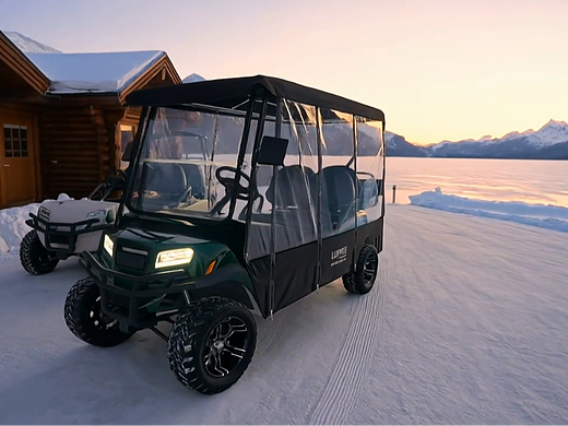 高尔夫球车配件-雪山日出广告