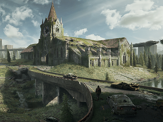 UE5写实末日风格场景地编作品《教堂》