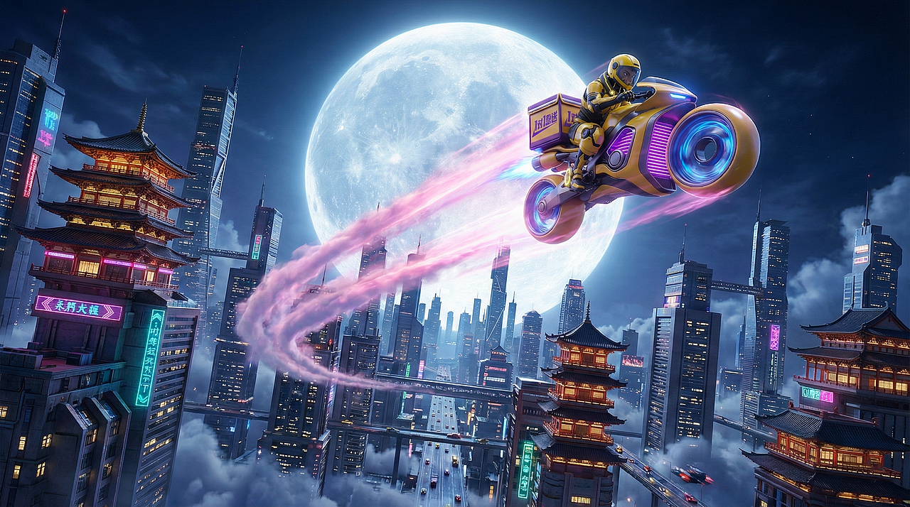 美团外卖1对1急送，一眨眼就到（图ZNDAyMjkwMTc2） - AI作品 - 站酷设计师辰火原创素材 - 站酷ZCOOL