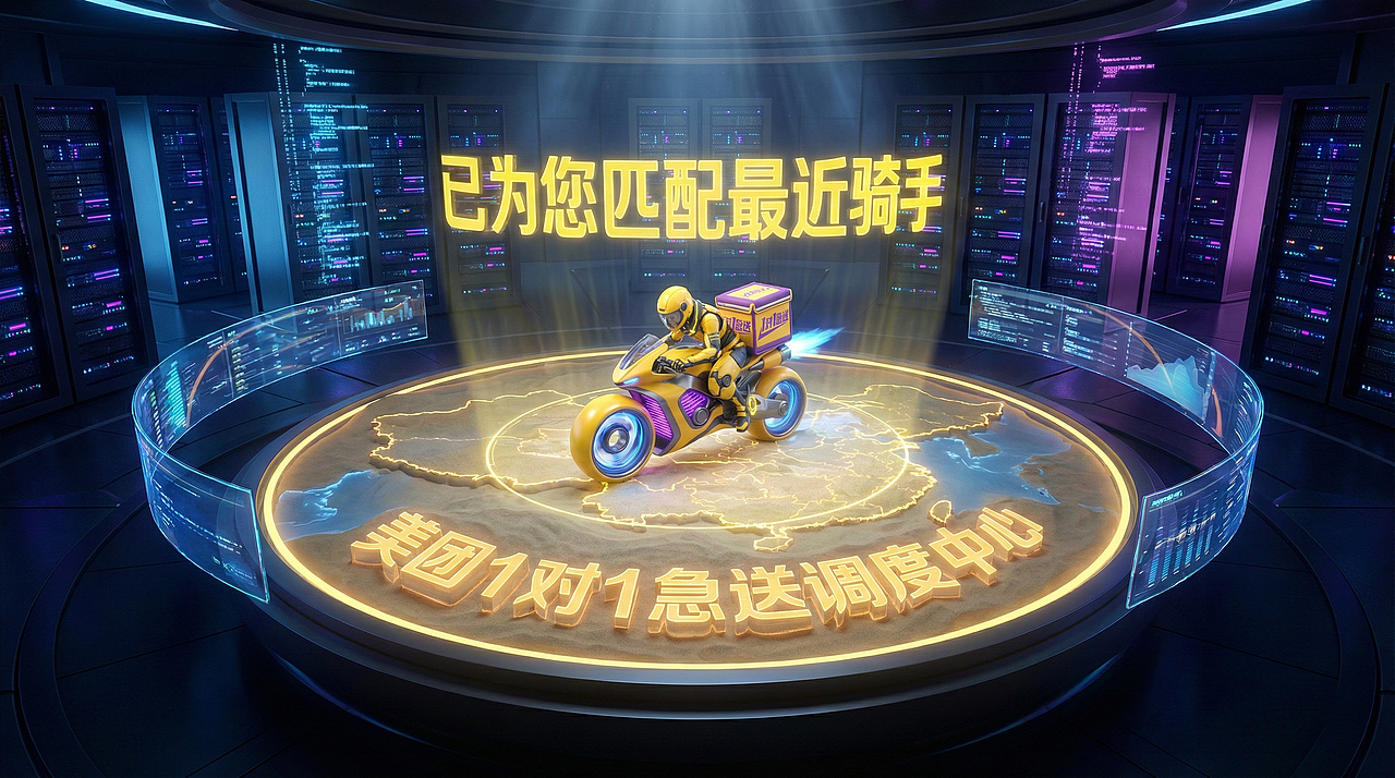 美团外卖1对1急送，一眨眼就到（图ZNDAyMjkwMTU2） - AI作品 - 站酷设计师辰火原创素材 - 站酷ZCOOL