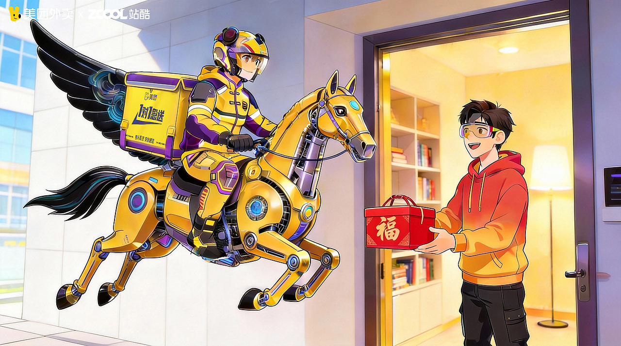 所爱隔山海 美团外卖1对1急送皆可达（图ZNDAyMjkyNzM2） - AI作品 - 站酷设计师聚歌原创素材 - 站酷ZCOOL