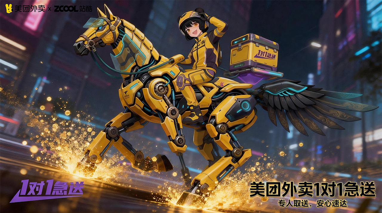 所爱隔山海 美团外卖1对1急送皆可达（图ZNDAyMjkyNzYw） - AI作品 - 站酷设计师聚歌原创素材 - 站酷ZCOOL