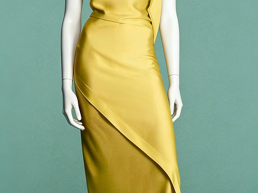 芥末黄礼服裙设计